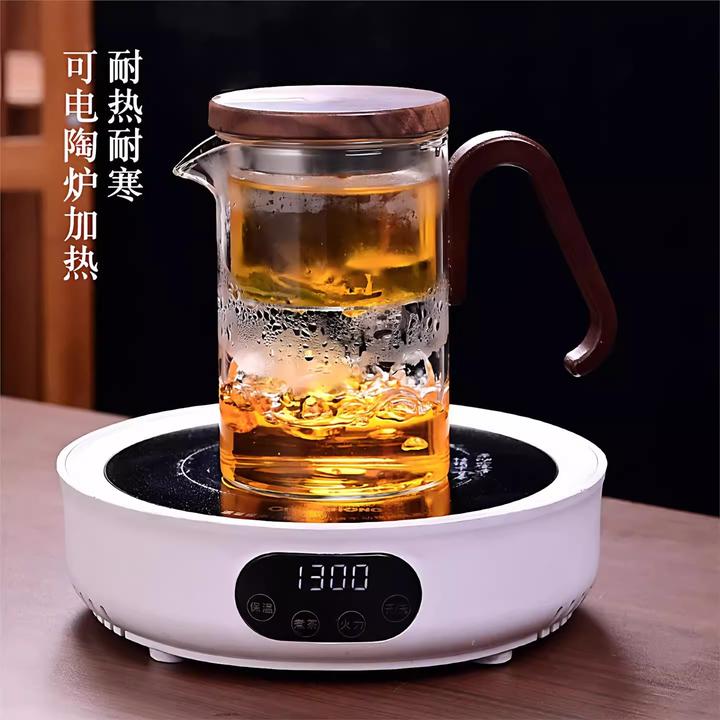 耐热磁吸飘逸杯全玻璃内胆茶水分离泡茶壶套装一键过滤冲茶器