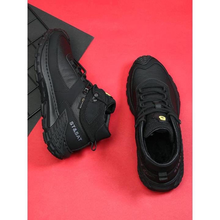 度卡奴高帮运动皮鞋男2025新款冬厚底高端户外休闲保暖二潮鞋加绒