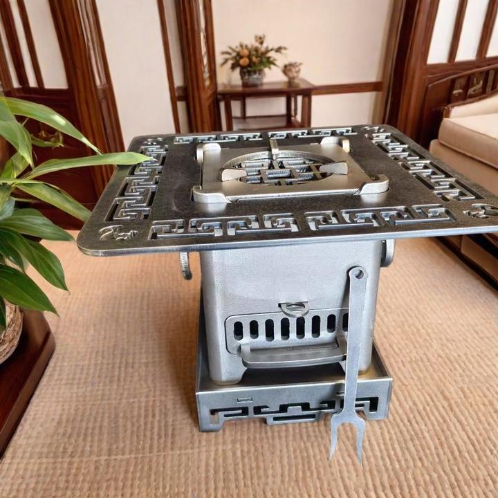 徐记优选方形碳钢茶炉一体成型木炭炉烧烤炉围炉煮茶加厚款茶炉