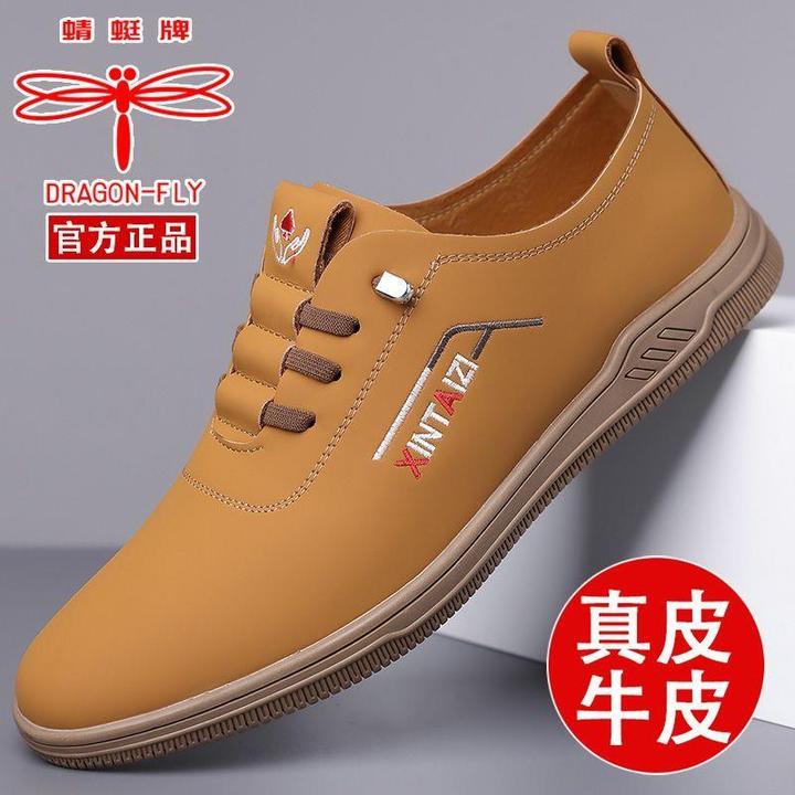 红蜻蜓金典男鞋真皮2025新款男士皮鞋透气百搭软底休闲鞋软面驾车