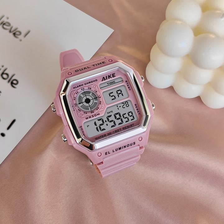 儿童手表女孩小学生初中女生女童只看时间防水圣诞礼物女款电子表