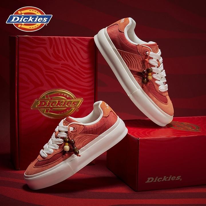Dickies红色德训鞋男款2025圣诞限定冬季情侣款板鞋休闲百搭鞋子