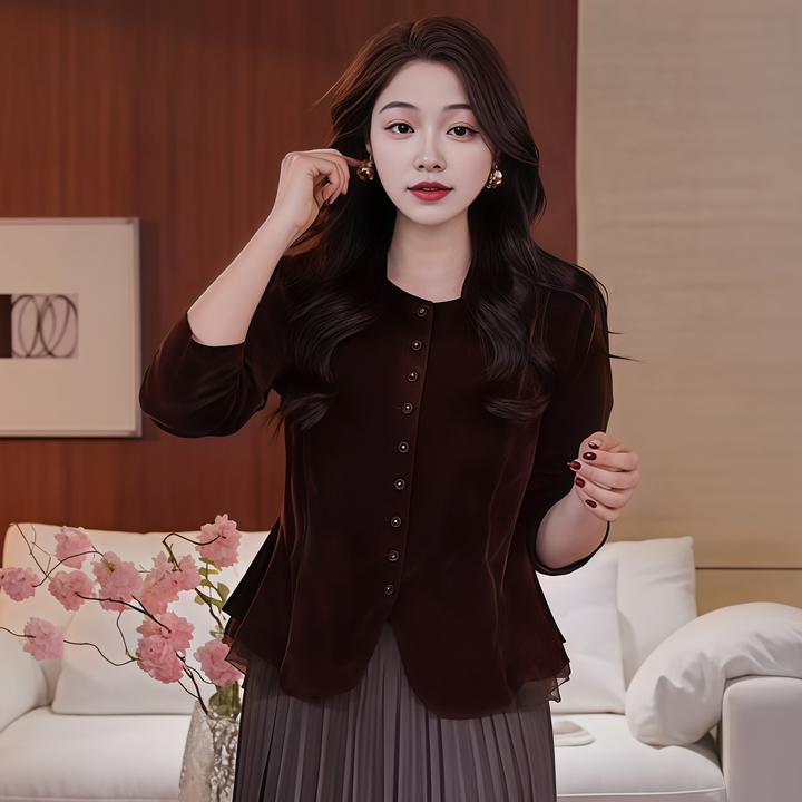 法式休闲高级感蕾丝边衬衫女2025秋季大码胖MM收腰减龄小众上衣