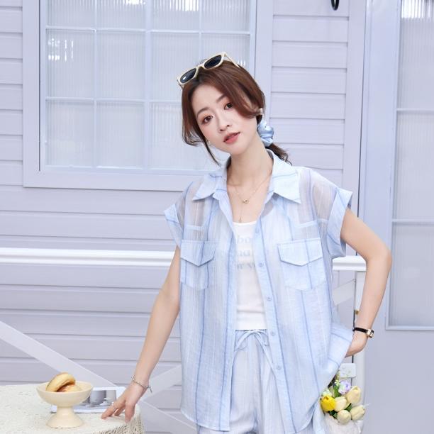 女装通勤风时尚套装宽松简约通勤夏季上衣简约薄款三件套装