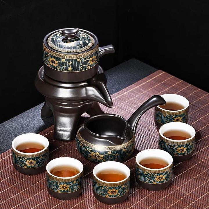 4德国懒人茶具套装防烫泡茶壶陶瓷功夫茶杯石磨自动冲茶神器