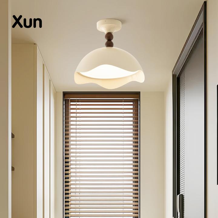 美拉德风蛋壳灯法式奶油风卧室灯中古主卧灯半吊吸顶灯儿童书房灯