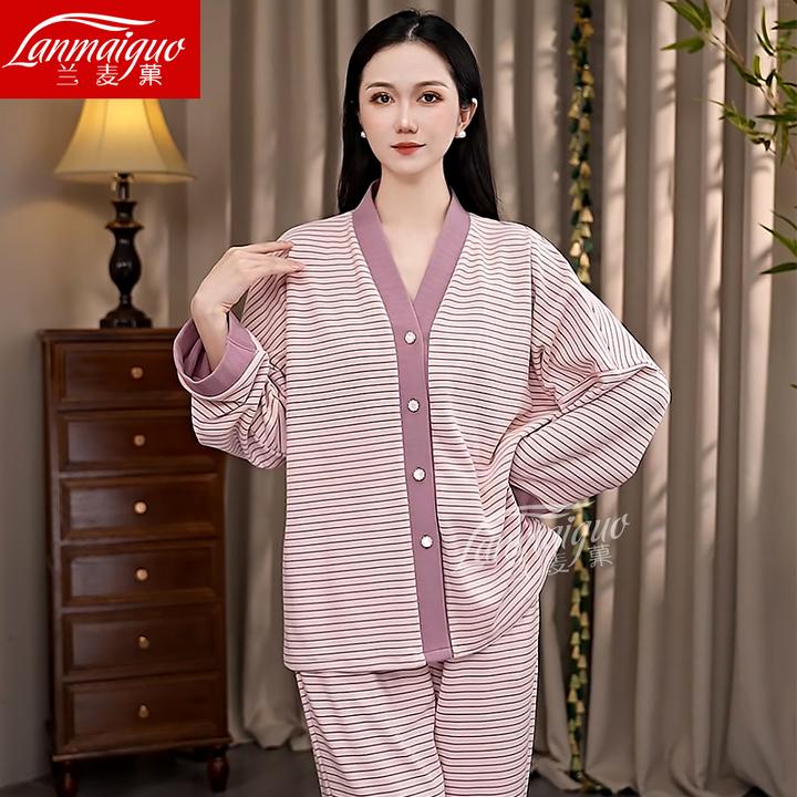 兰麦菓【海岛绒】加绒保暖睡衣女套装2025秋冬季新款加厚宽松家居服