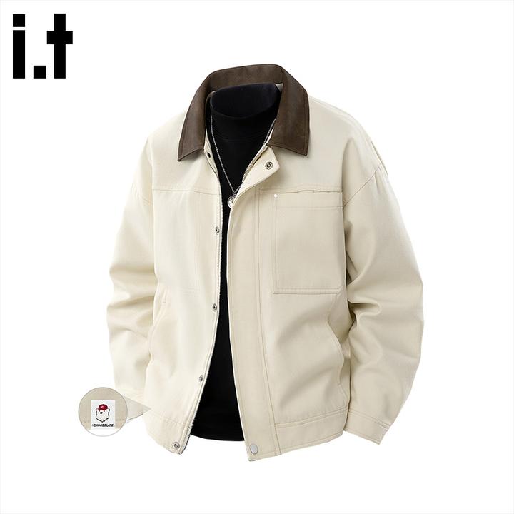 i.t:CHOCOOLATE潮牌翻领夹克男士秋冬新款高级感防风保暖工装外套