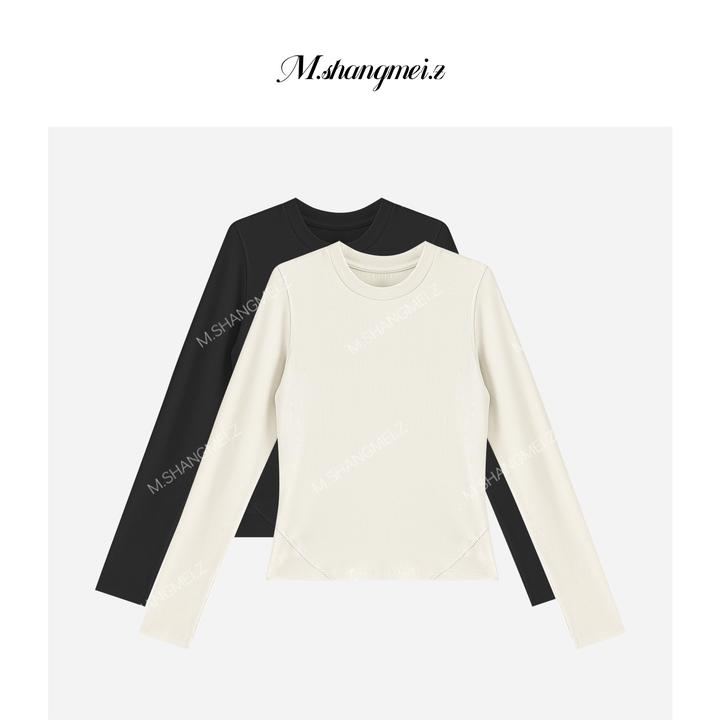 M.SHANGMEI.Z/沐熙【云卷风】美大哥气质圆领长袖打底T恤X08AT1008