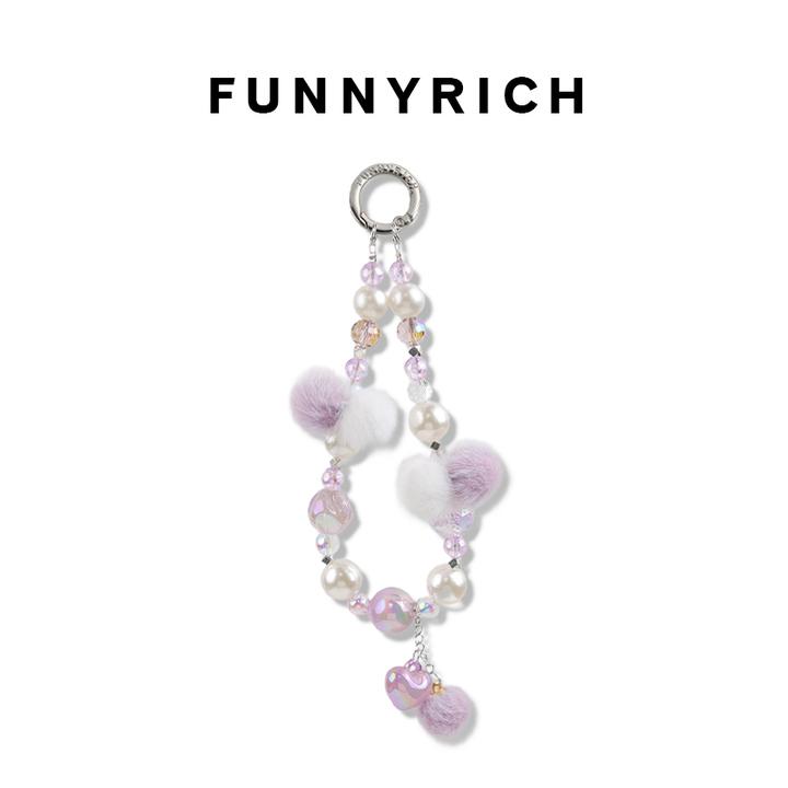 FUNNYRICH爱心毛球手机链手机壳挂绳挂饰手机挂件ins女可爱高级感