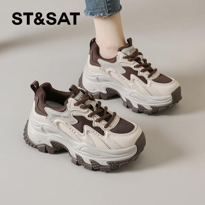 星期六厚底老爹鞋女款轻便软底超轻春秋季透气户外百搭休闲运动鞋