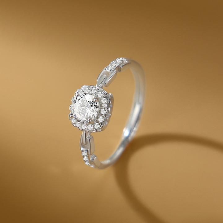 言若银匠 足银戒指 纯银指环女轻奢高级感方糖气质时尚尾戒JZ110