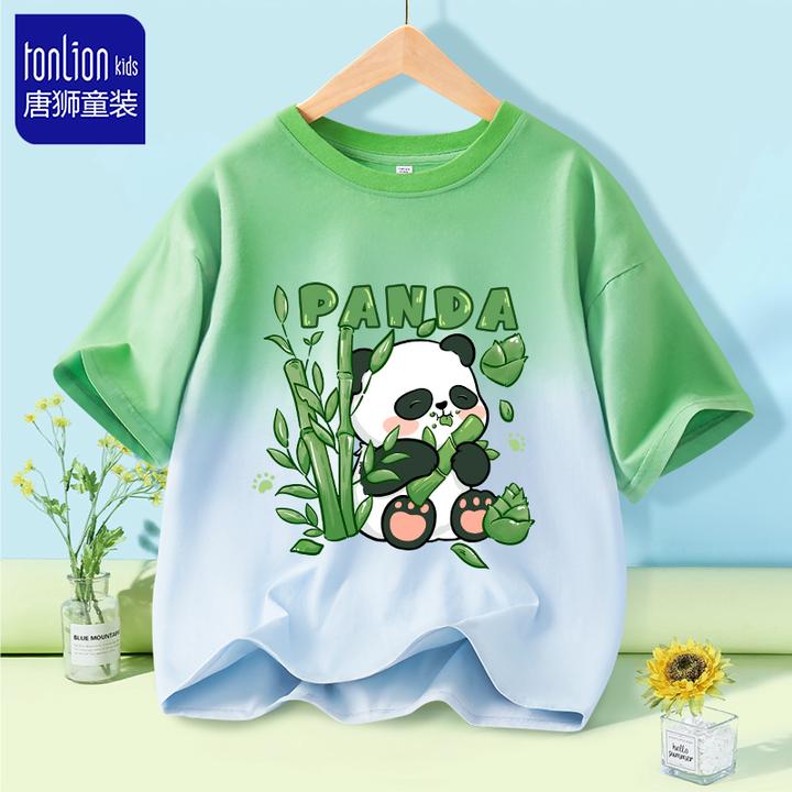 唐狮童装男童短袖t恤儿童时髦洋气衣服2025夏季新款男孩纯棉上衣