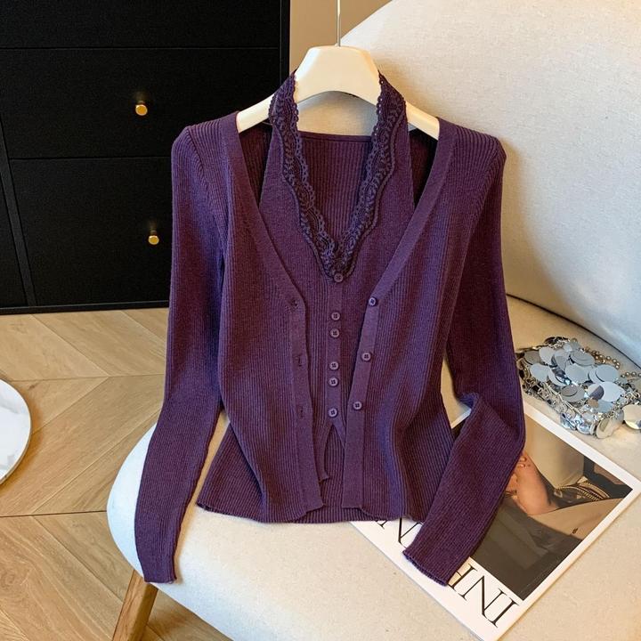 秋冬新品洋气小众别致假两件套针织长袖女显瘦外穿内搭气质打底衫