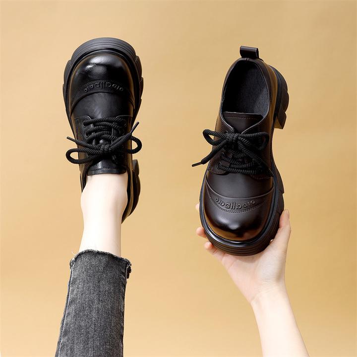 厚底乐福鞋女款2025冬季新款小个子增高单鞋韩版显瘦小皮鞋大码41