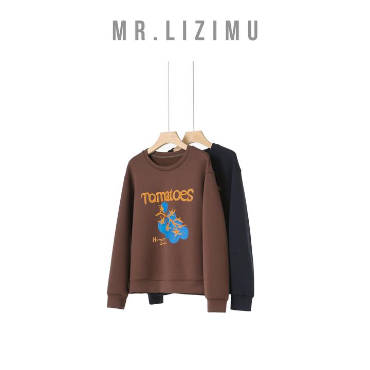 李子木先生卫衣女款爆款2025新款正品设计感刺绣印花胖mm显瘦卫衣