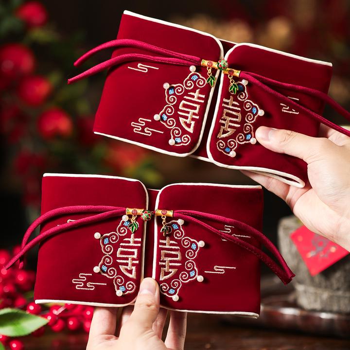 红包袋结婚专用品2026新款高档改口费新婚礼大号万元布艺利是封包