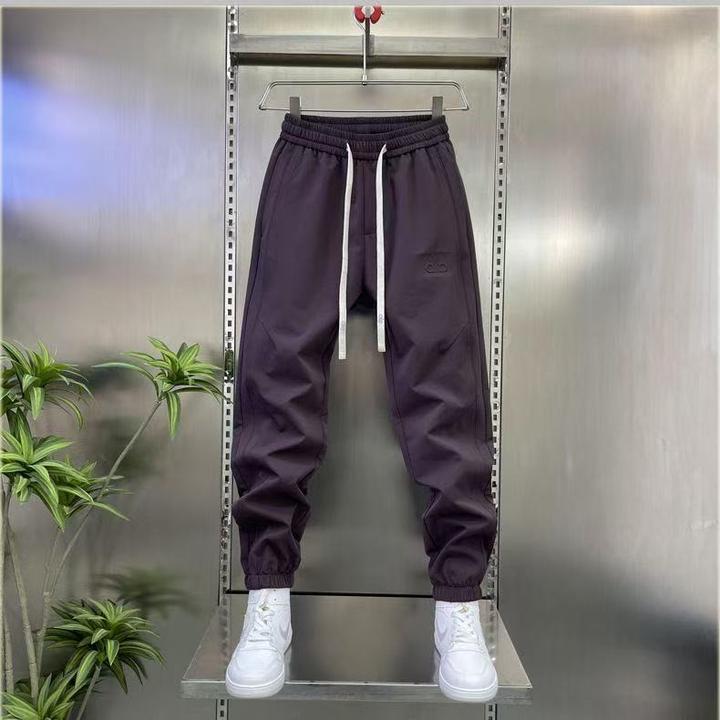 2025秋季新款时尚束脚裤男户外登山运动工装裤纯色潮流百搭休闲裤