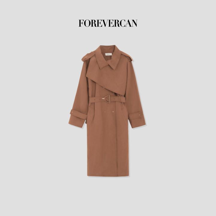 FOREVERCAN“蒙特利尔”复古英伦风长款风衣外套 SC22015