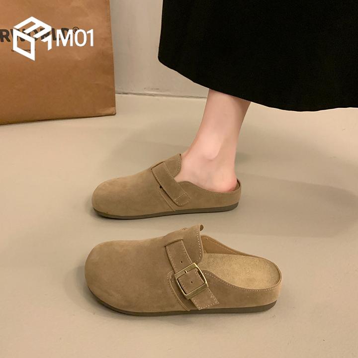 M01踩屎感包头软底勃肯鞋女款外穿秋季孕妇防滑大尺码一脚蹬半拖