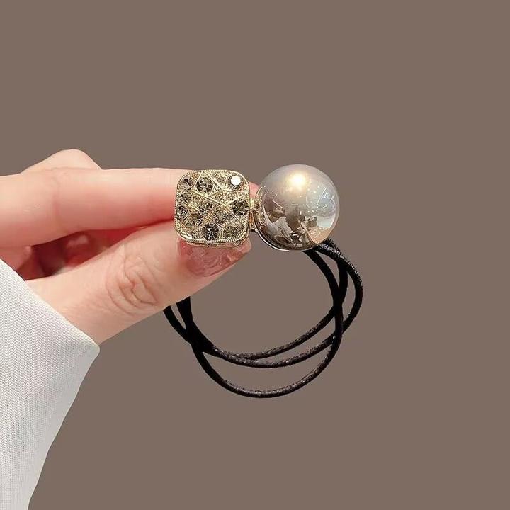 时尚高端头绳2025新款百搭珍珠水钻扎头发皮筋高弹力发绳头饰