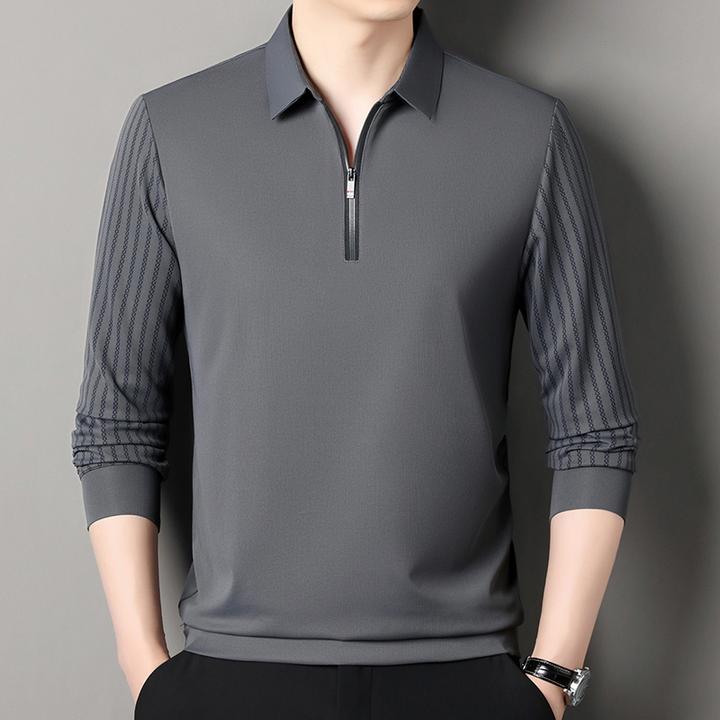 泰维肯戈春装卫衣男拉链翻领款春秋季新款打底衫男士高端长袖t恤