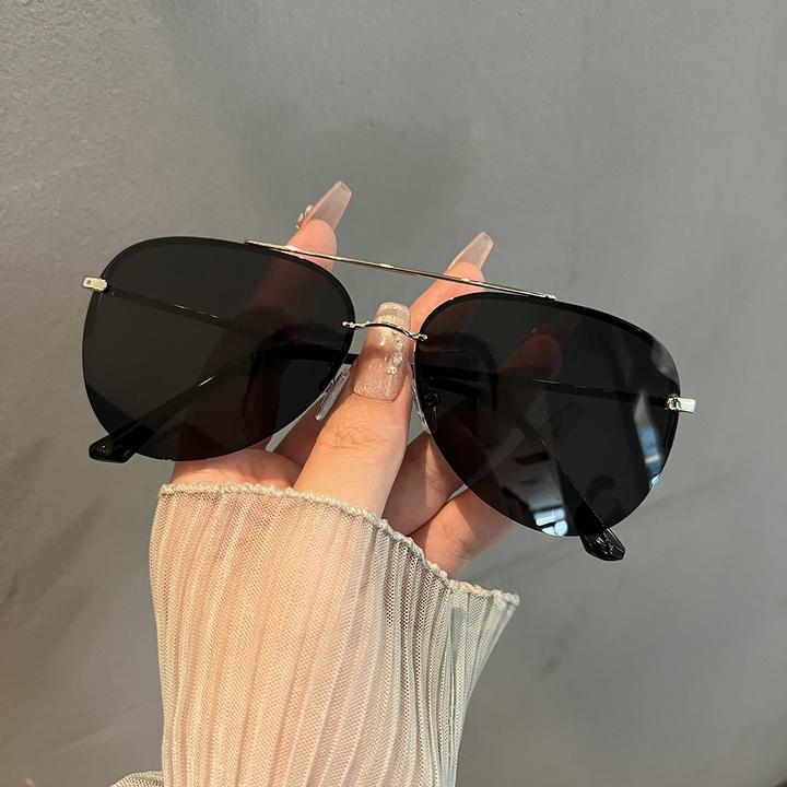 飞行员太阳镜男款银框2025新款超轻大脸显瘦墨镜开车专用防紫外线