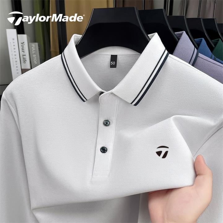 Taylormade泰勒梅秋季新款男士纯棉翻领休闲polo衫宽松T恤长袖男