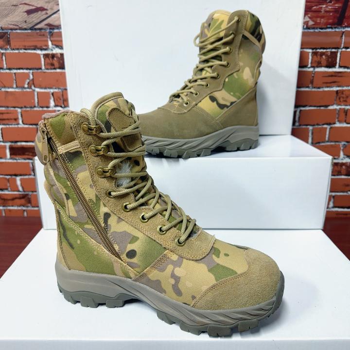 1659冬季新款超厚东北防滑防寒靴保暖靴子户外高帮迷彩陆战靴男靴