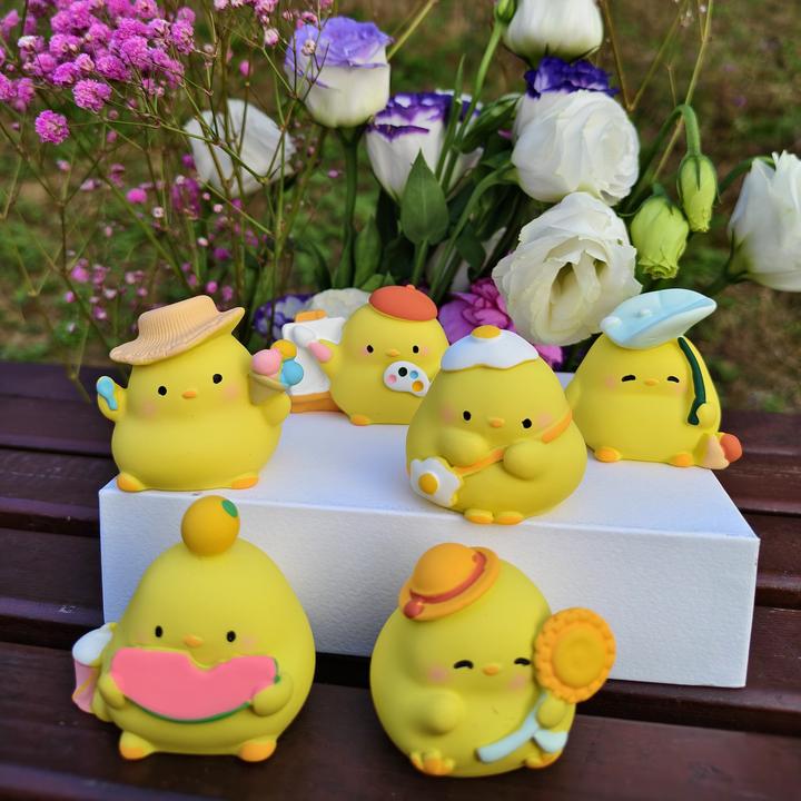 树脂小萌鸡-创意桌面工位卧室车载装饰品送女生朋友闺蜜礼物