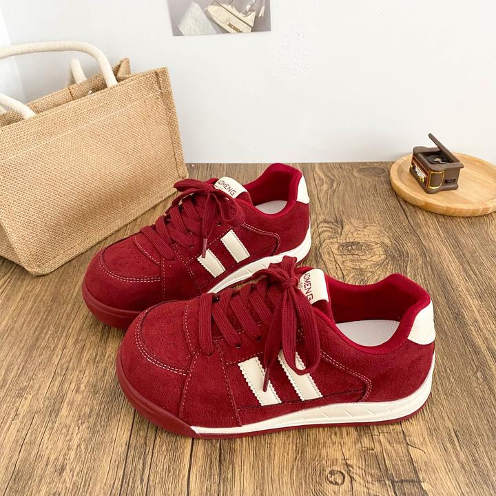 丑萌大头脚宽脚肥板鞋女2025秋新款平底舒适德训阿甘鞋百搭休闲鞋