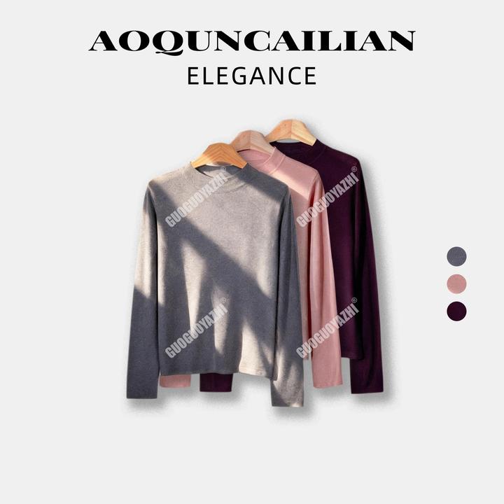 AoQunCaiLian【水溶羊毛】时尚设计师小立领套头针织衫-GG6031