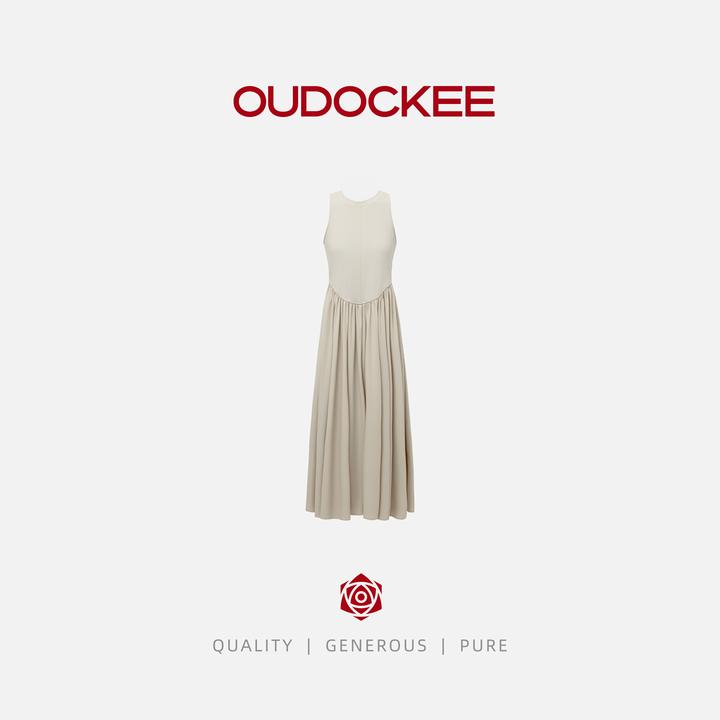 OUDOCKEE 鸥鸥【王炸】米色连衣裙春季时尚百搭小众 L2501T138T