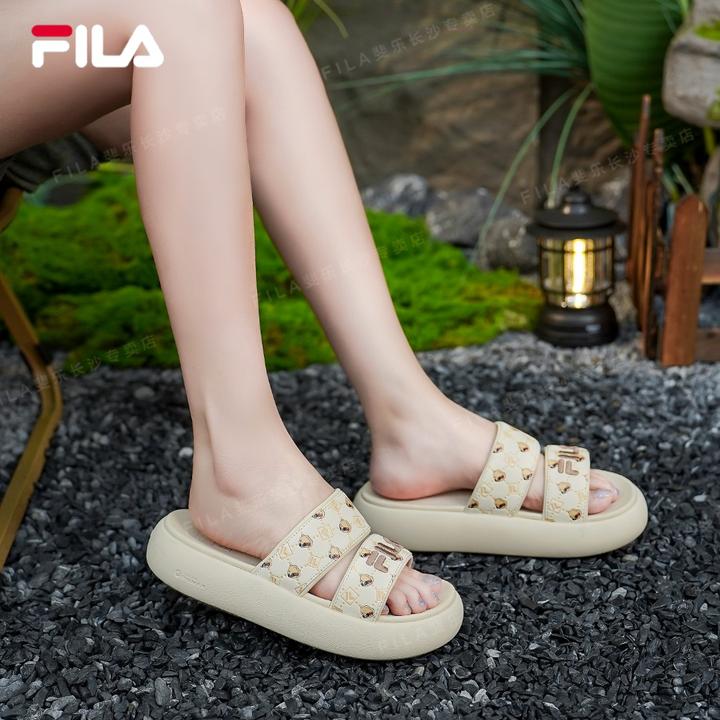 FILA斐乐女鞋夏日穿搭出游【甜甜圈2代】软底厚底户外沙滩凉鞋拖鞋