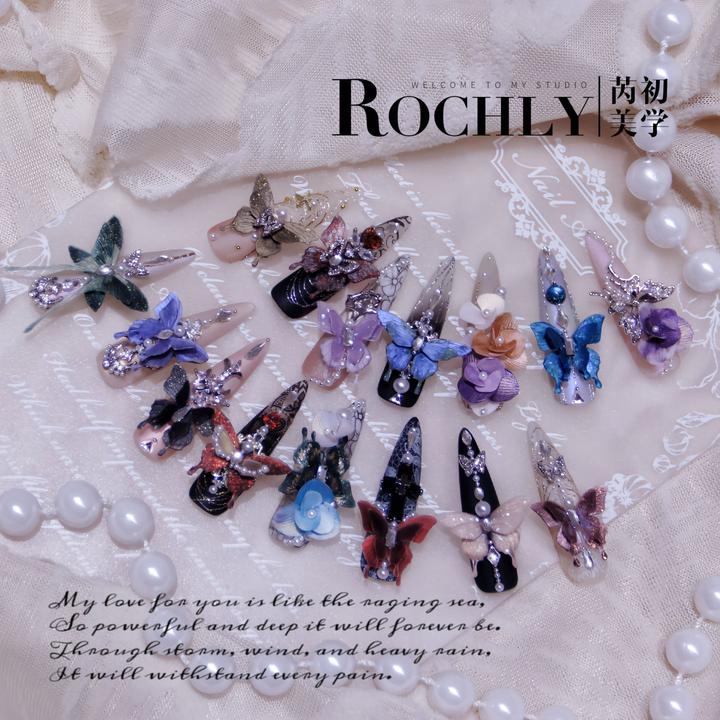 【仿真蝴蝶植物模具】凸起模具平替款指甲印花模具美甲店专用工具