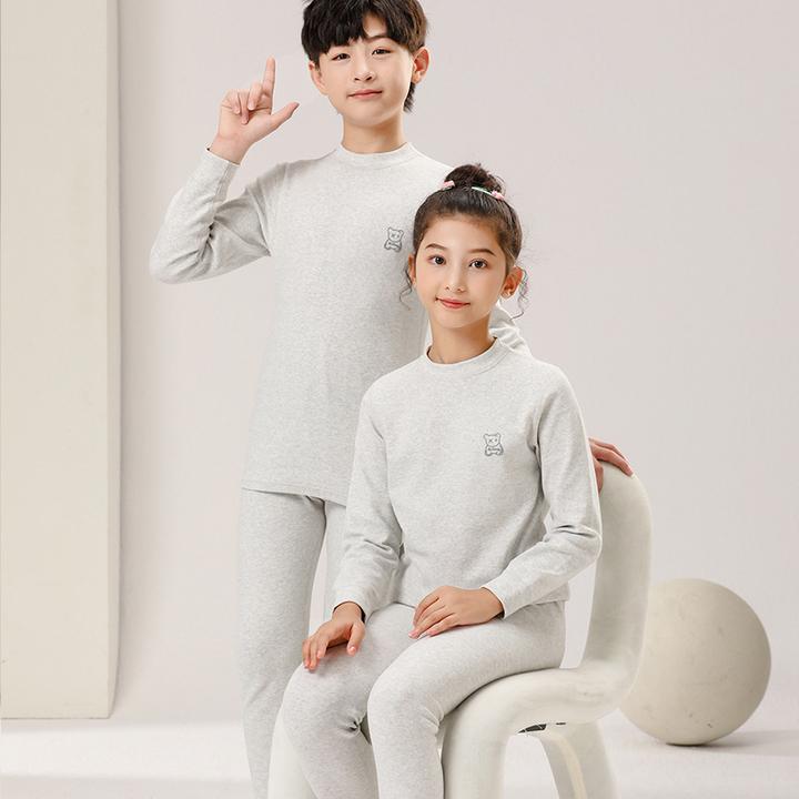 睡衣家居服大童纯棉女童男舒绒儿童内衣保暖彩棉小童秋裤秋衣