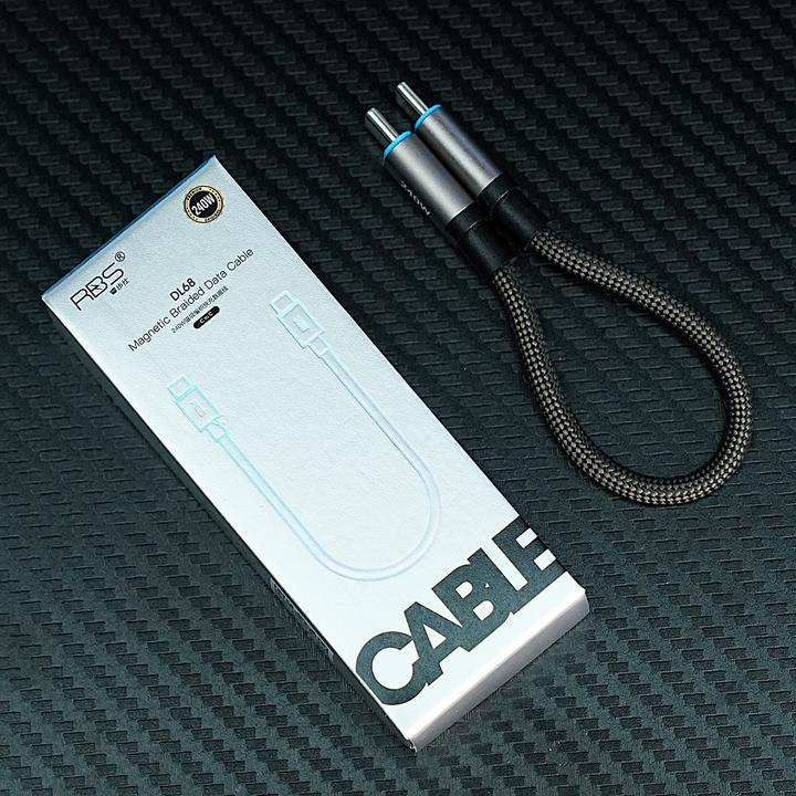 睿步仕15cm磁吸编织240W快充线E-Mark芯片48锭C-C数据线