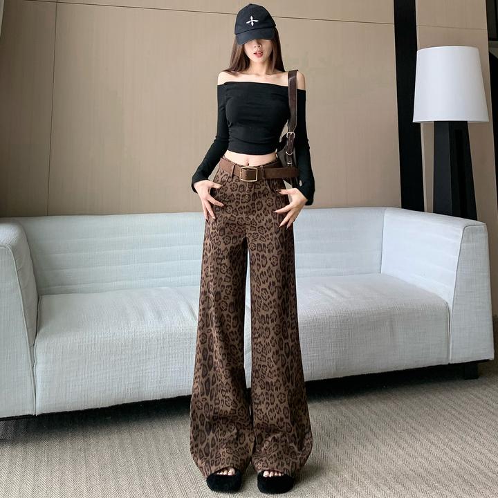 La Chapelle/拉夏贝尔秋冬款阔腿裤长裤秋冬季新款美式复古显瘦宽