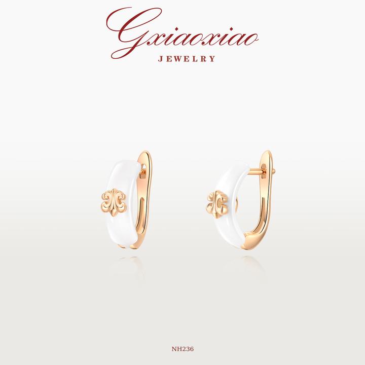 G XIAOXIAO【鸢尾墨霜】法式轻奢高级鸢尾花耳环 NH236 NH237