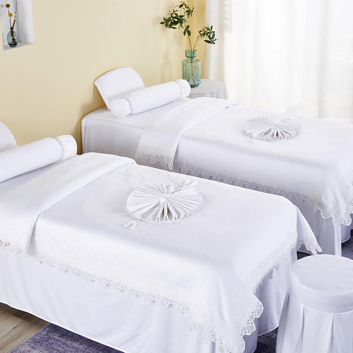 轻奢加厚纯棉美容院床罩四件套高档简约推拿床罩欧式美体按摩床