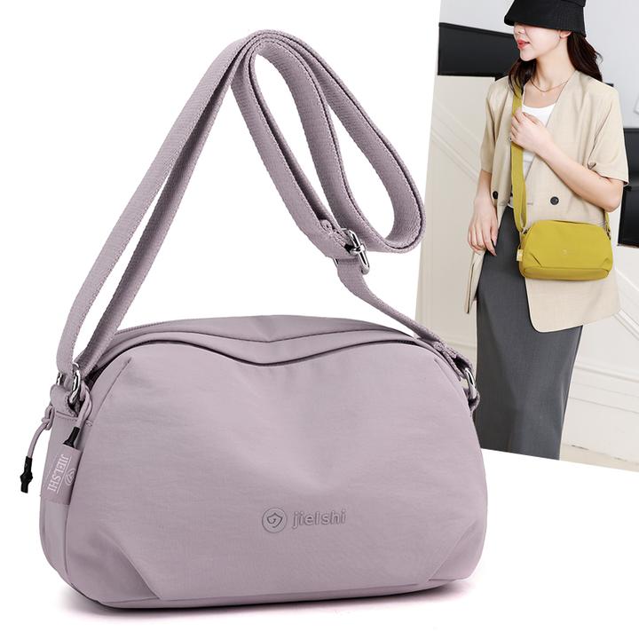 2025夏季新款捷朗仕百搭通勤背包女小包包帆布多口袋单肩斜挎女包