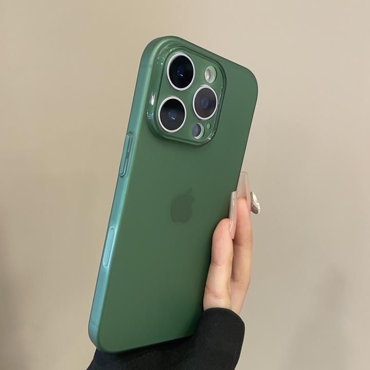 松林绿超轻薄磨砂软壳适用iPhone17pro手机壳苹果16情侣15pro简约