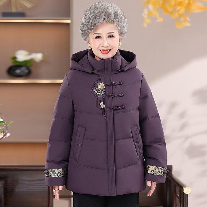 气质妈妈棉服新中式民族风刺绣盘扣外套冬季保暖洋气减龄显瘦棉衣