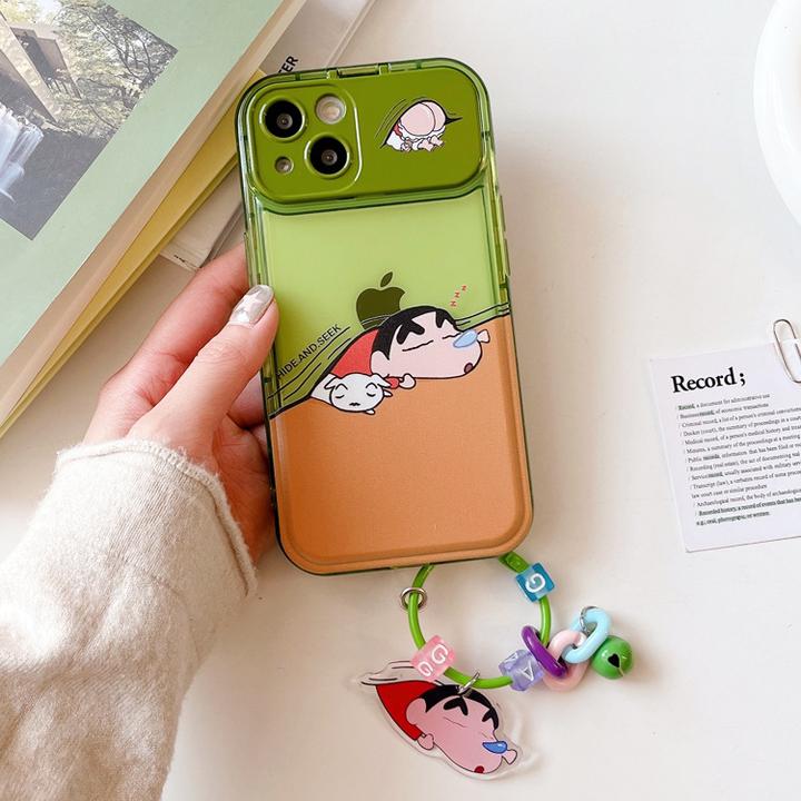 小新翻盖化妆镜适用苹果14手机壳iphone13卡通华为OPPO硅胶保护套