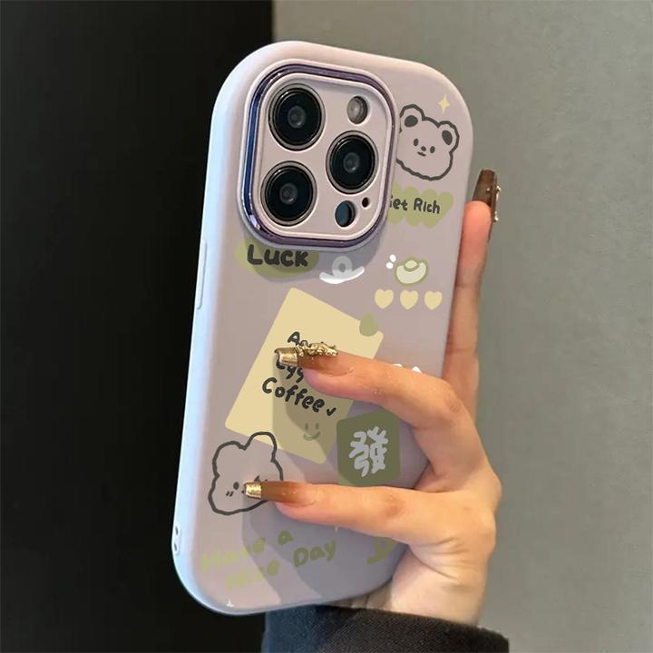 精孔胖子小熊发财适用苹果16手机壳iphone15华为oppo小米vivo女43