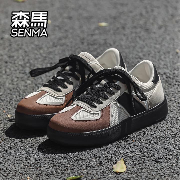 森马男款板鞋秋季轻质厚底休闲圆头男鞋复古时尚运动休闲鞋青少年