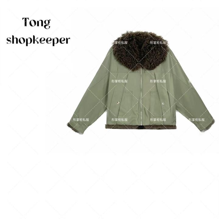 QJ/彤掌柜1682646 秋冬25秀款皮毛一体兔毛内胆定制静奢时尚外套