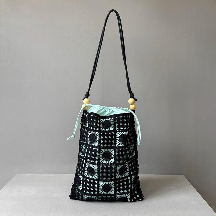 手工编织包钩花复古毛线针织托特包腋下包时尚百搭单肩斜挎小包女