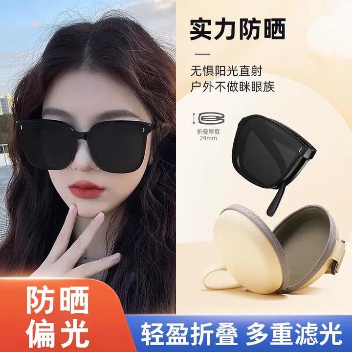 折叠gm墨镜女2025新款网红高档女士开车太阳眼镜偏光防紫外线防晒