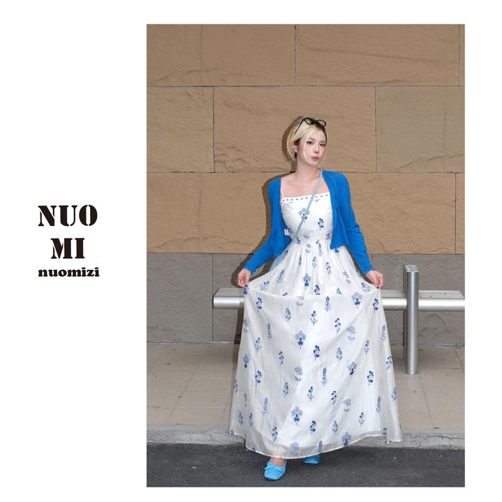 ZOZ糯米子[夏日氛围]法式印花吊带连衣裙2026夏日感小裙子